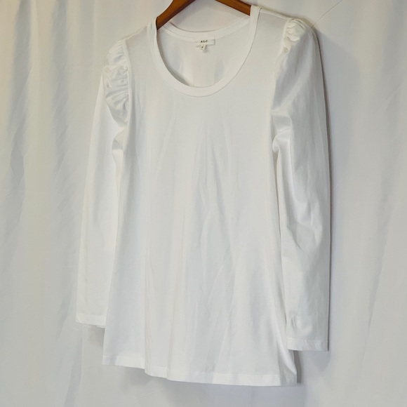 A.L.C White Long Sleeve with ruffled shoulders AC - Picture 4 of 4